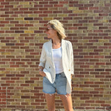 Striped Pocket Linen Blazer