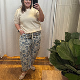 Plus Printed Drawstring Pants