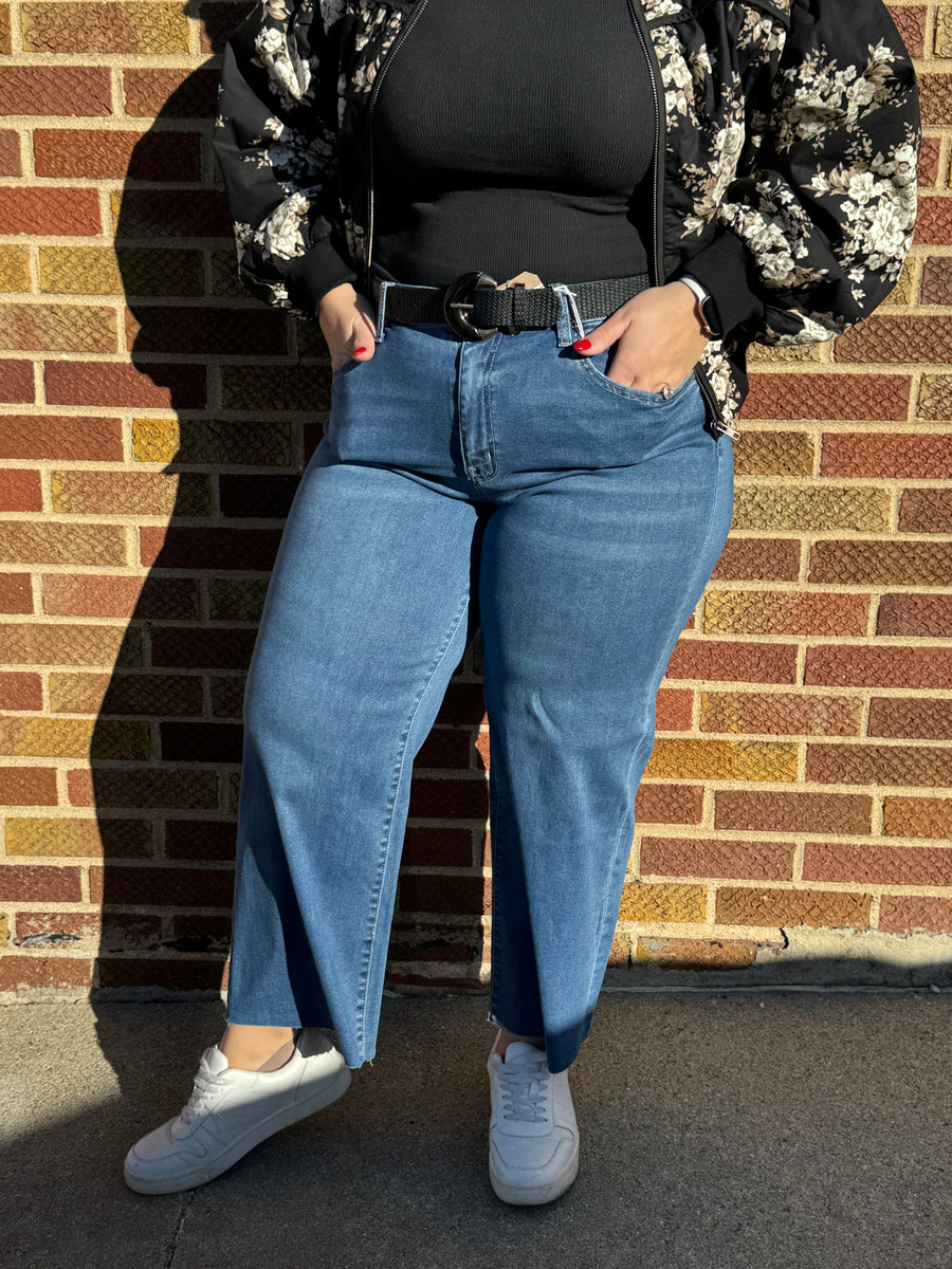 High Rise Crop Wide Vervet Jeans