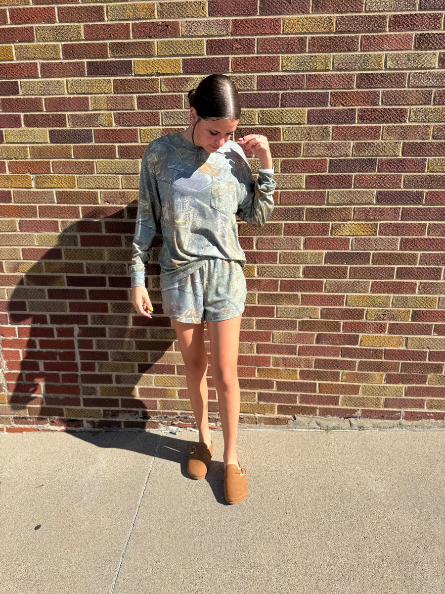Camo Knit Top