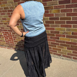 Three Button Denim Vest