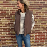 Corduroy Reversible Puffer Vest