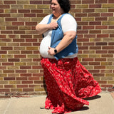 Plus Floral Tiered Maxi Skirt