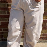 Plus Pinstriped Barrel Leg Overalls