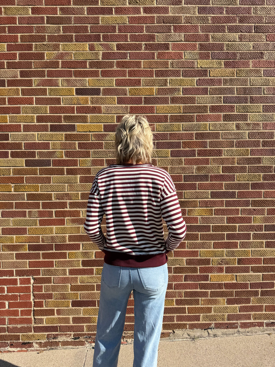 Stripe French Terry Pullover