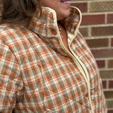 Vintage Plaid Jacket w/Piping Detail
