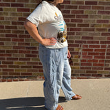 Denim Cropped Barrel Pants