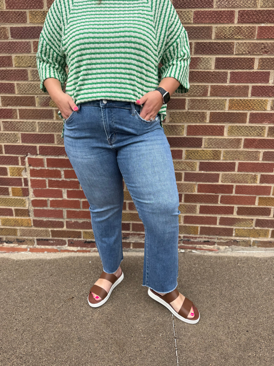 Mid Rise Boot Cut Crop Mica Jean