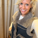 Denim Faux Fur Lined Vest