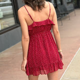 Ruffled Dotted Mini Dress