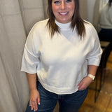 Soft Knit Short Sleeve Sweater Top