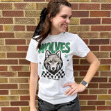 Checkered Wolves Mascot Tee