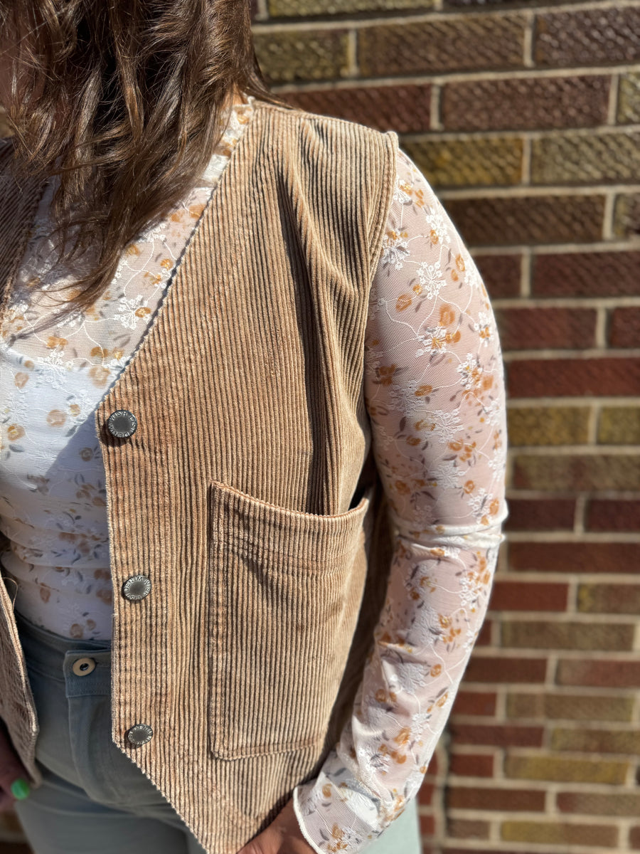 Camel Corduroy Vest