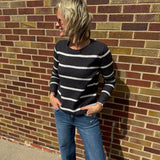 Waffle Stripe Pullover Sweater