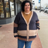 Plus Loose Fit Button Down Cardigan