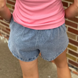 Tie Front Casual Denim Shorts