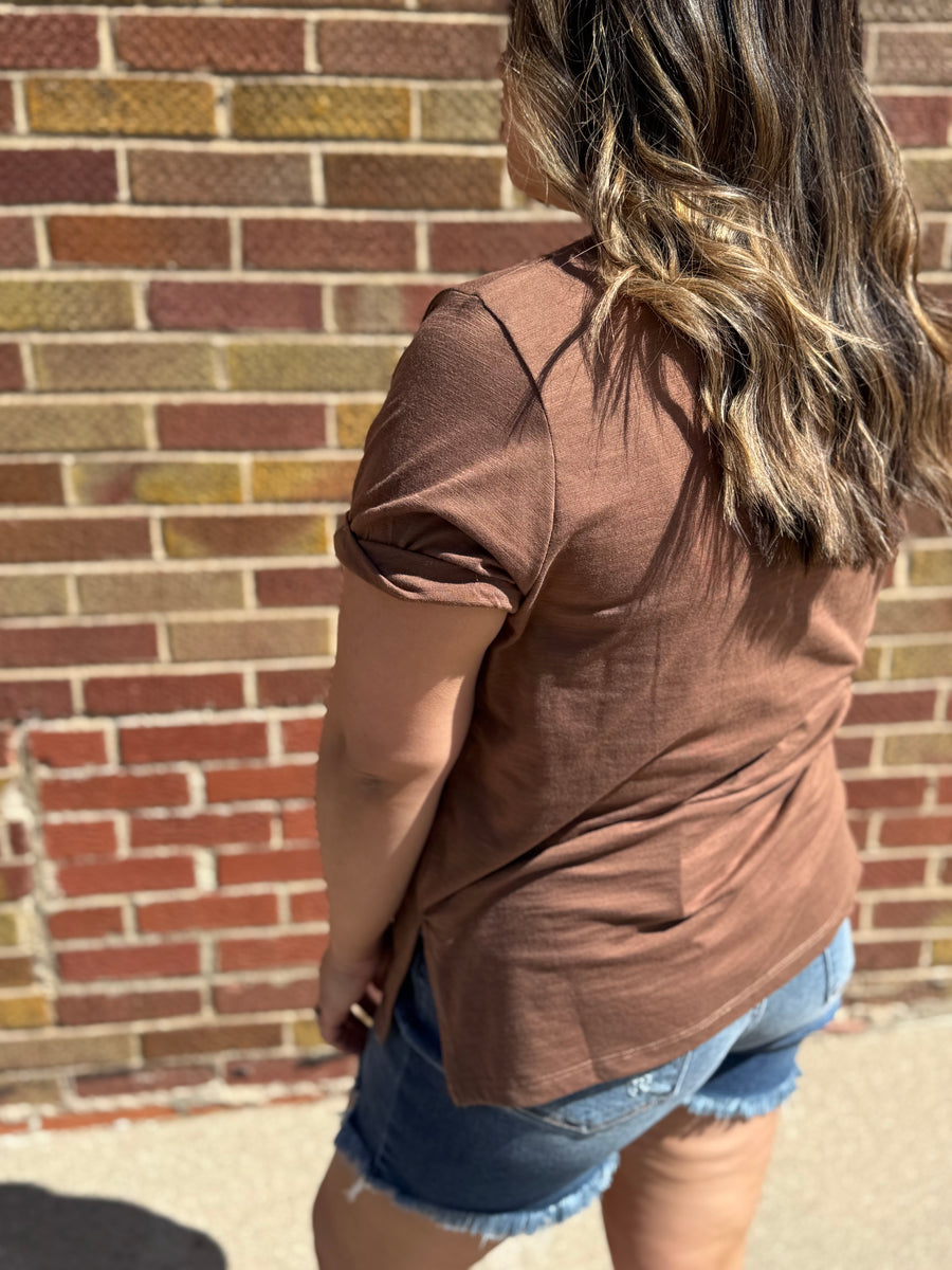 Zoie V-Neck Short Sleeve Top