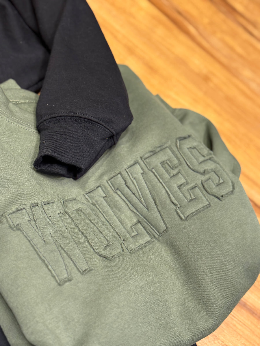 Green Applique Wolves Sweatshirt