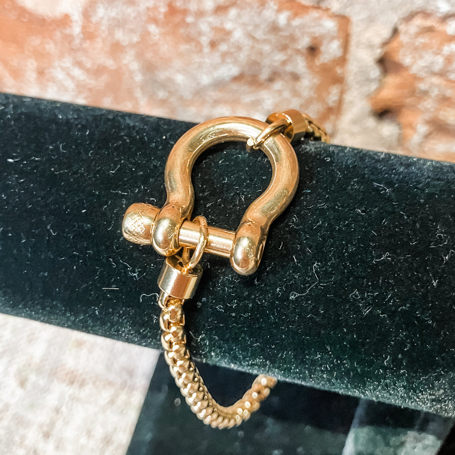 Gold Horsebit Chunky Link Bracelet