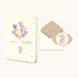 Welcome Baby Heart Balloons Greeting Card