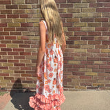 Girls Tiered Terra Cotta Dress