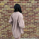 Rust Striped Oversized Button Down