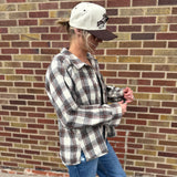 Taupe/Rust Vintage Plaid Shacket