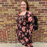 Plus Floral Print Smocked Dress