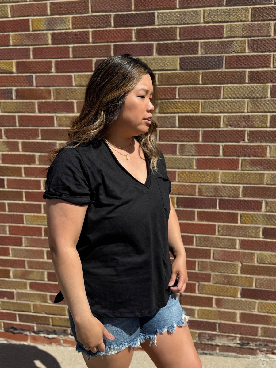 Zoie V-Neck Short Sleeve Top