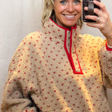 Red Dot Sherpa Pullover