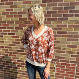 Floral Jacquard Knit Top