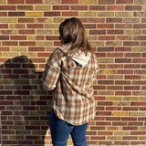 Zip Up Plaid Hoodie Shacket