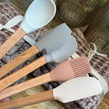 Silicone Wood Mini Kitchen Utensils