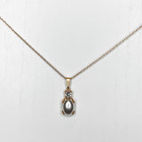 18” Circle Crystal on Oval Pearl Necklace