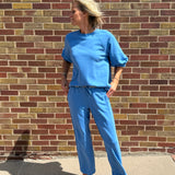 French Terry Color Contrast Ribbed Pant