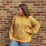 Oversized French Terry Striped Pullover