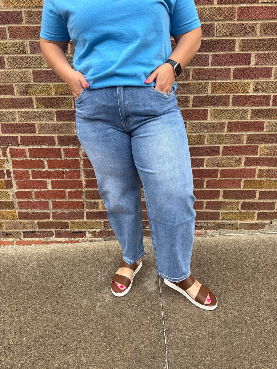 Super High Rise Barrel Leg Vervet Jeans