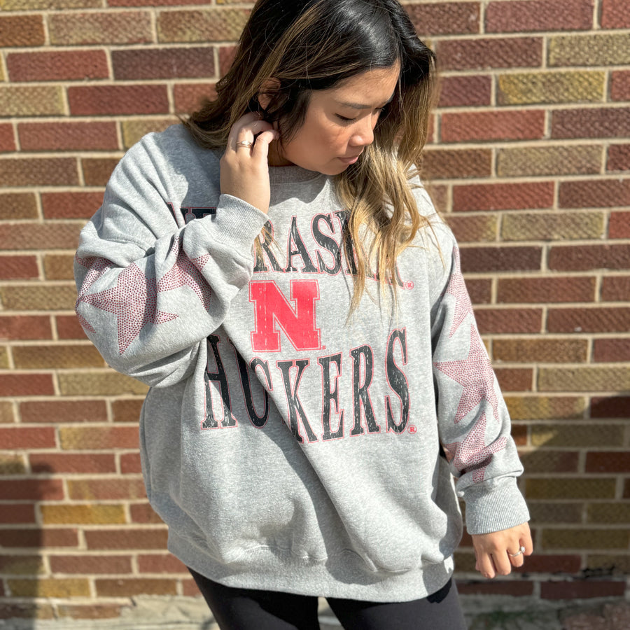 Nebraska Wynn Star Sleeve Crewneck