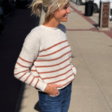 Ribbed Striped Pullover Sweater