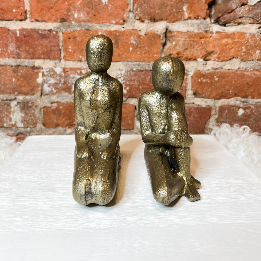 Cast Iron Sitting Women Bookends Set of 2