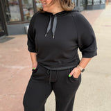 Soft Hooded Top w/Satin Tie