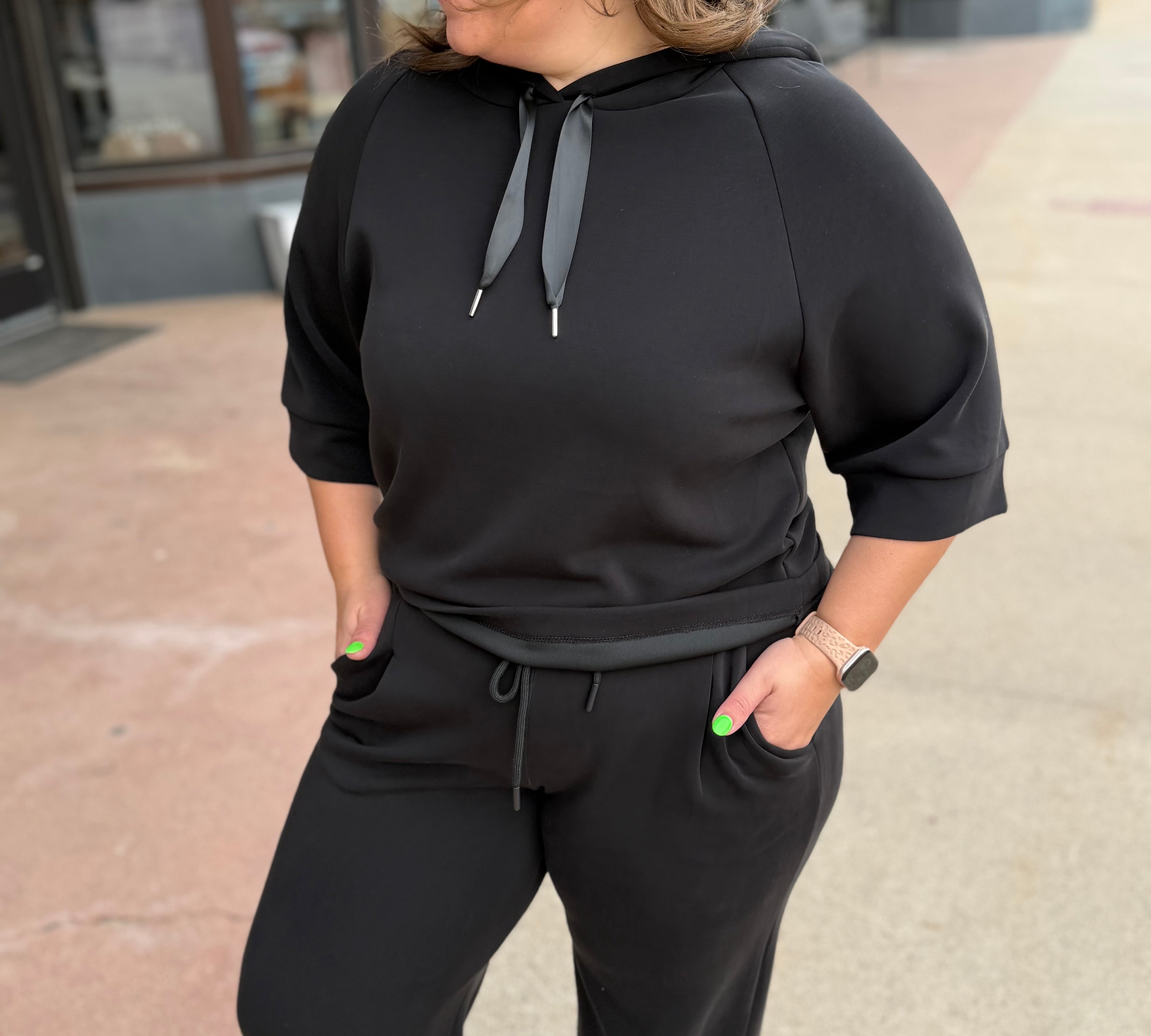 Soft Hooded Top w/Satin Tie