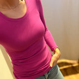 Round Neck Long Sleeve Basic Top