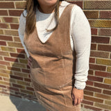 Snow Wash Corduroy Pinafore Overall Dress