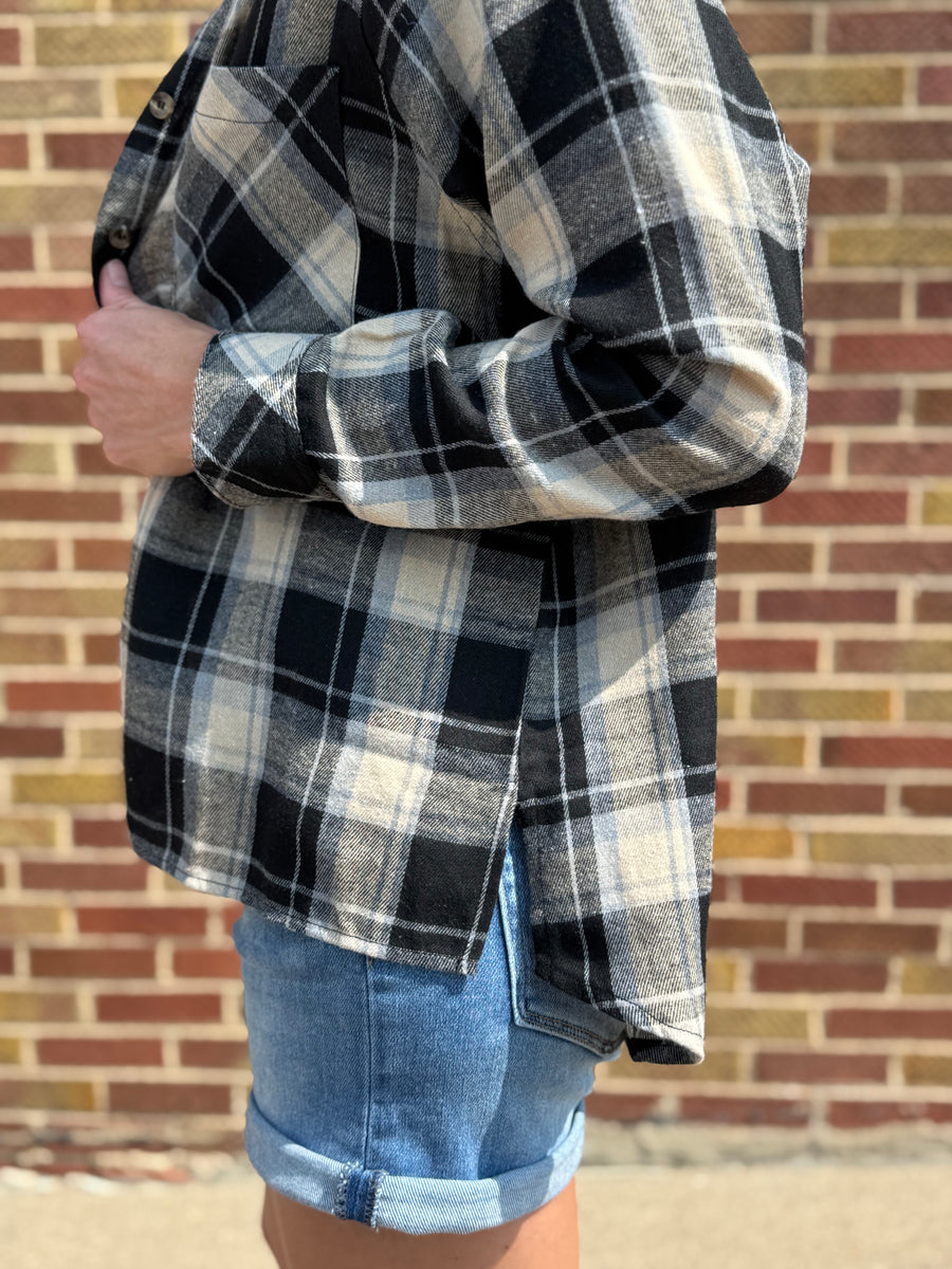 Hi-Low Button Down w/Front Pocket