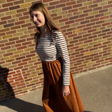 Ribbed Knit Long Sleeve High Waist Dress