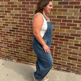 Plus Vintage Washed Denim Barrell Overalls