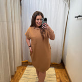 Plus Textured Mini Dress w/Pockets