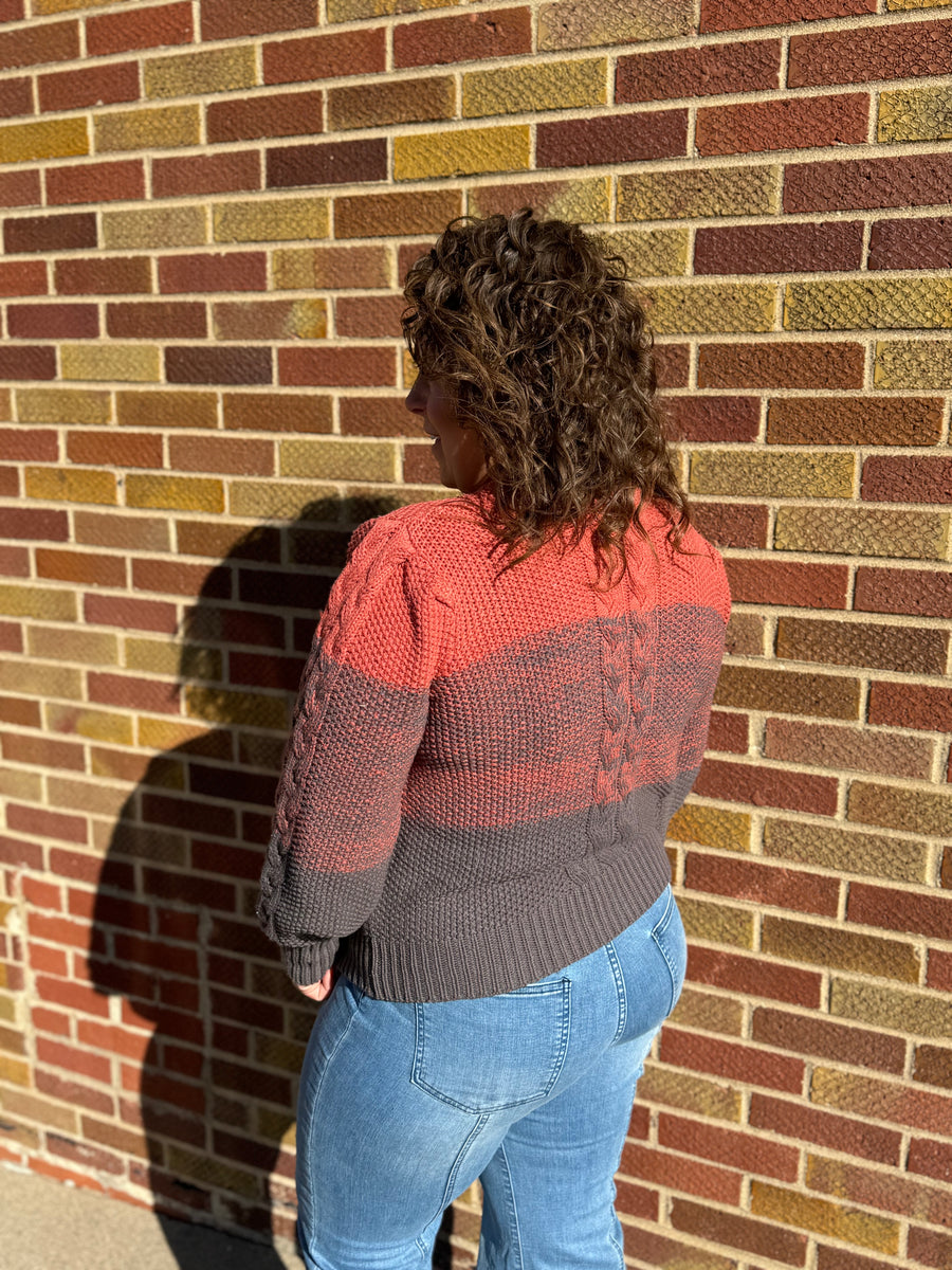 Ombre Cable Knit Sweater