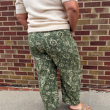 Plus Floral Printed Cropped Straight Pant